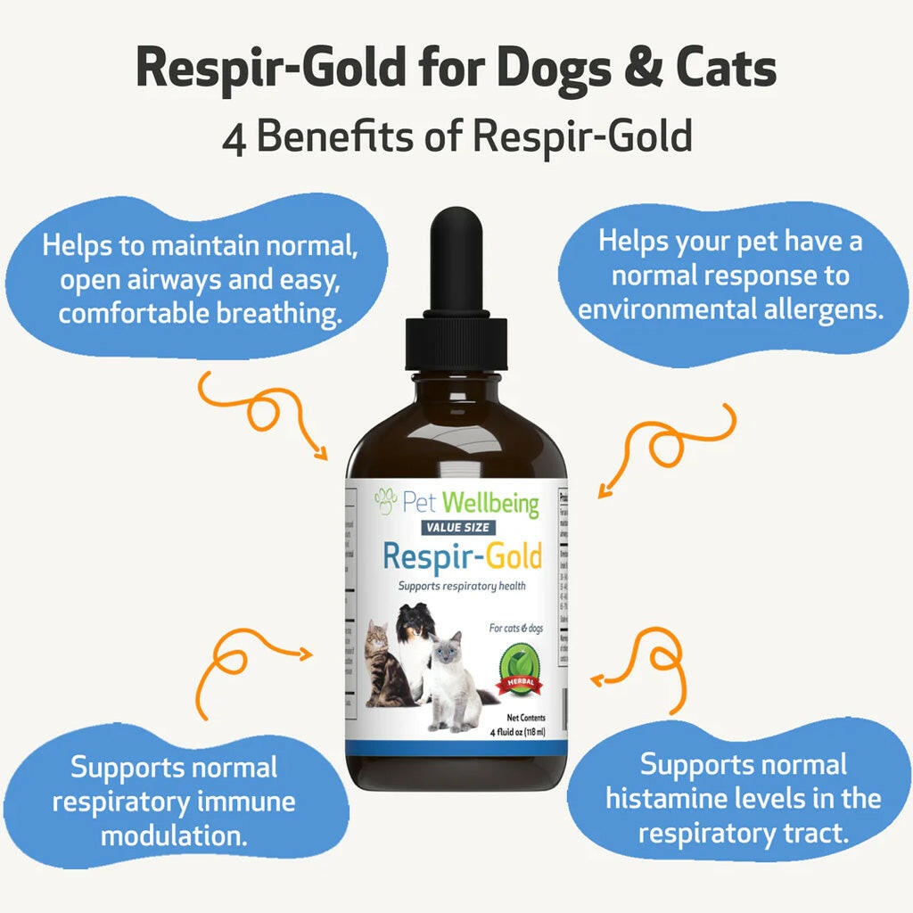 Pet Wellbeing Respir-Gold for Easy Breathing in Cats