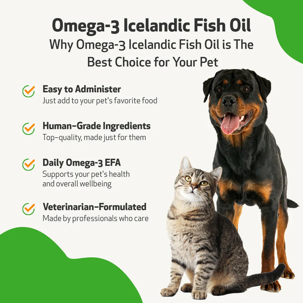 Omega-3 Daily Wellness - Skin, Joint, Brain, and Heart Health For Dogs & cats (8 oz)