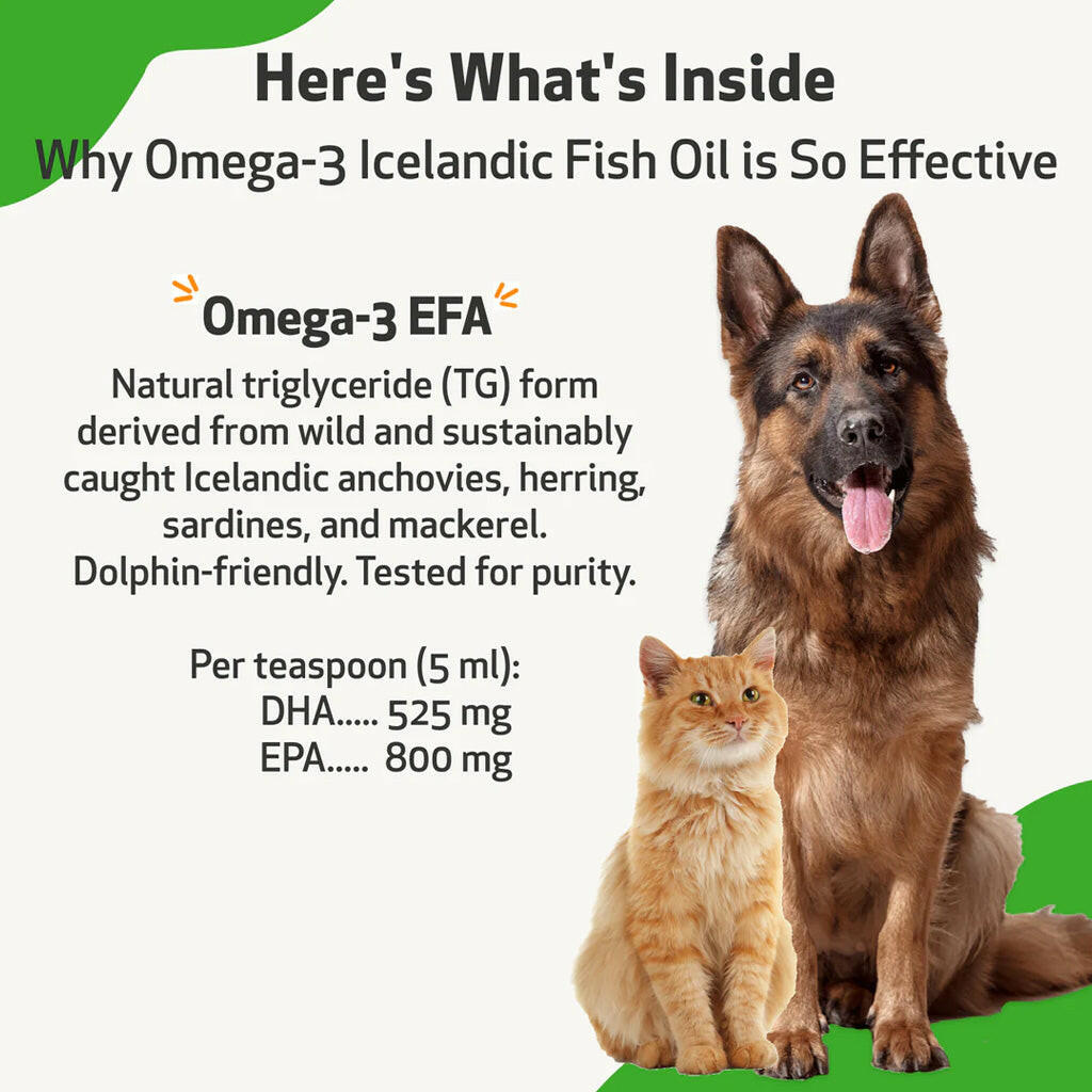Omega-3 Daily Wellness - Skin, Joint, Brain, and Heart Health For Dogs & cats (8 oz)