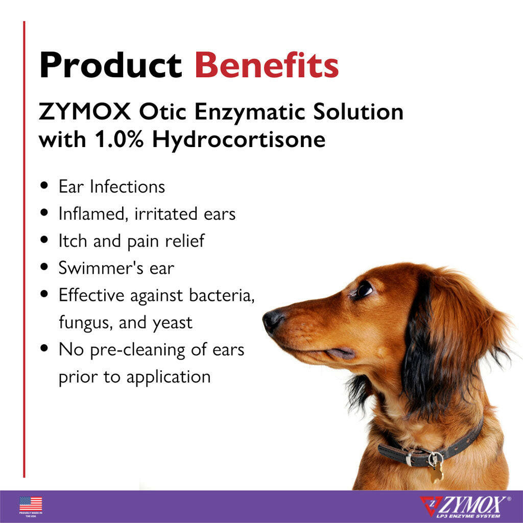 ZYMOX Otic Enzymatic Solution With 1% Hydrocortisone