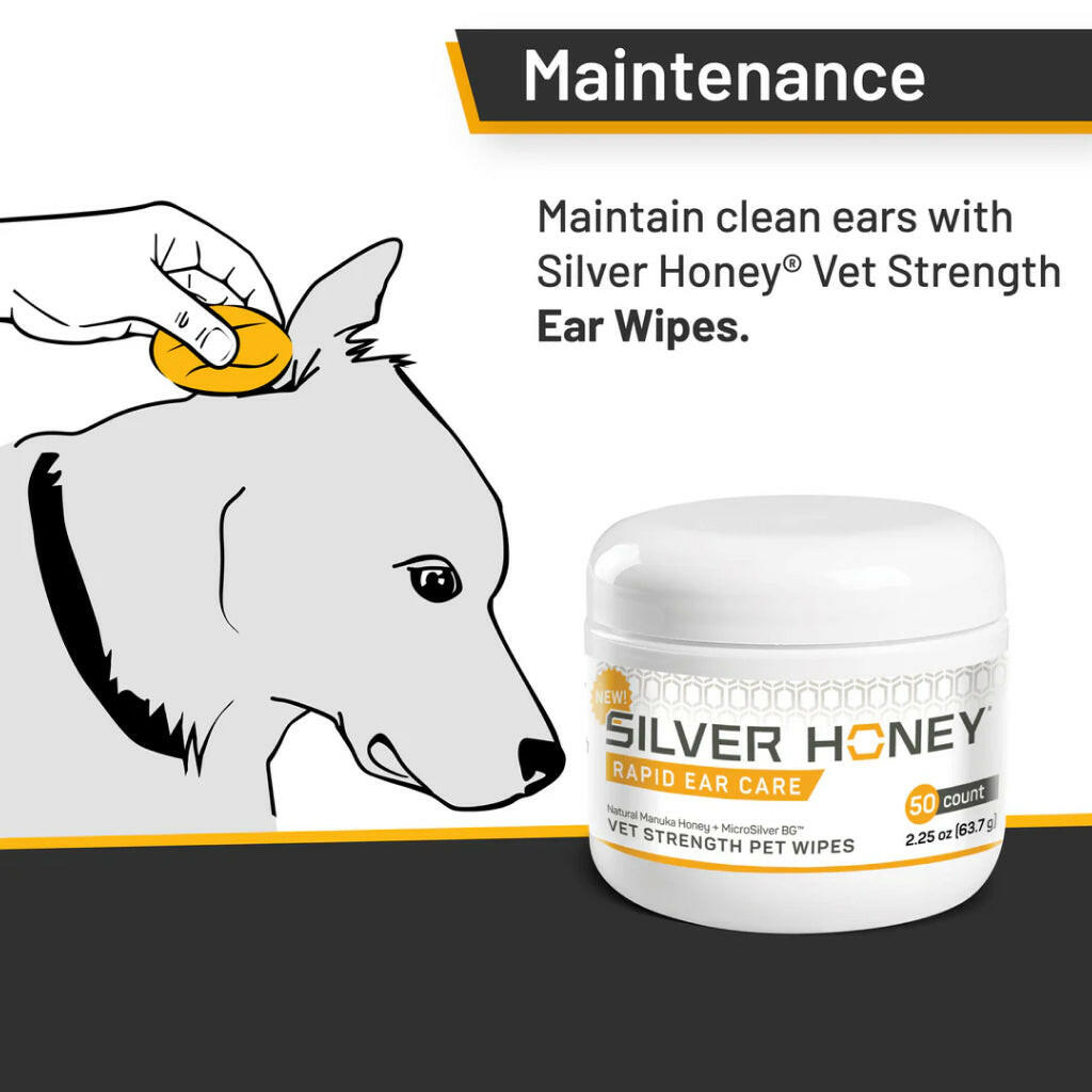 Absorbine Silver Honey Rapid Ear Care Vet Strength Pet Wipes