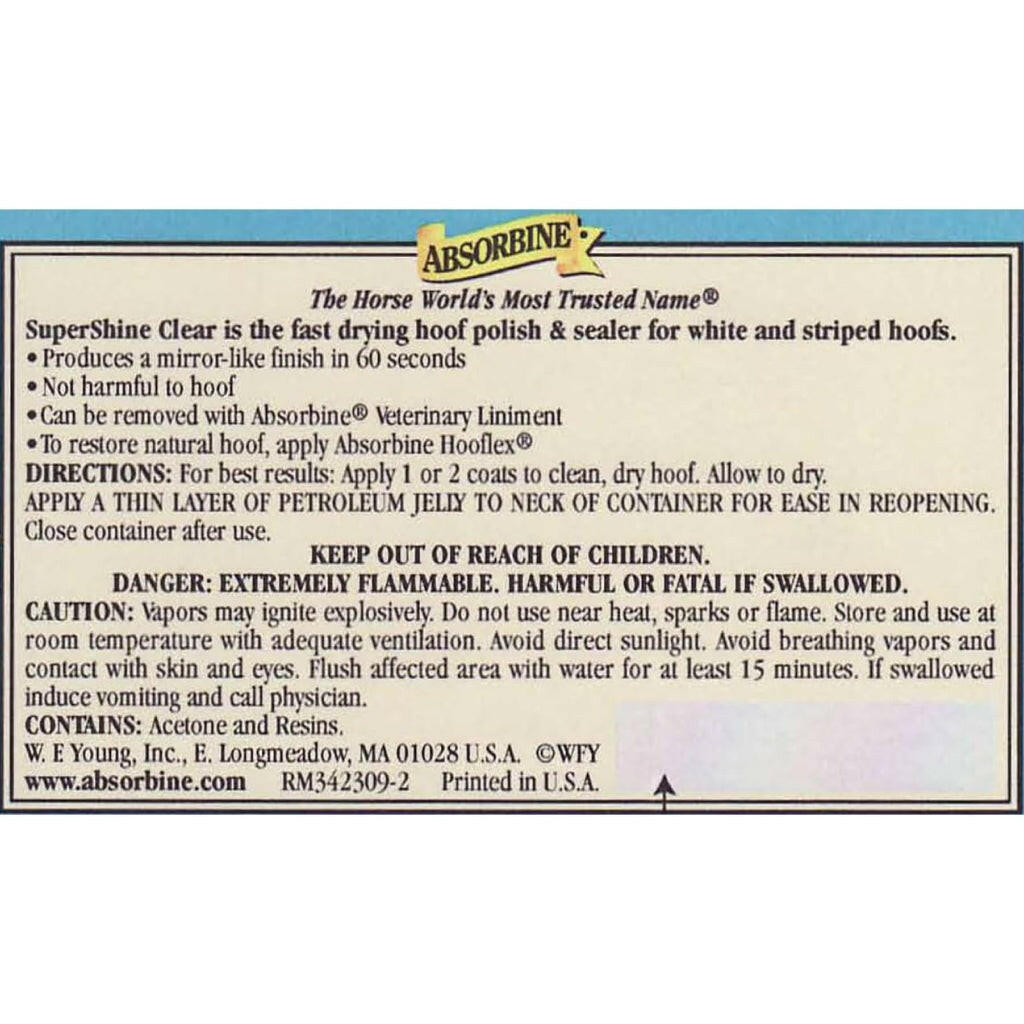 SuperShine Fast Drying Hoof Polish & Sealer Clear for Horses