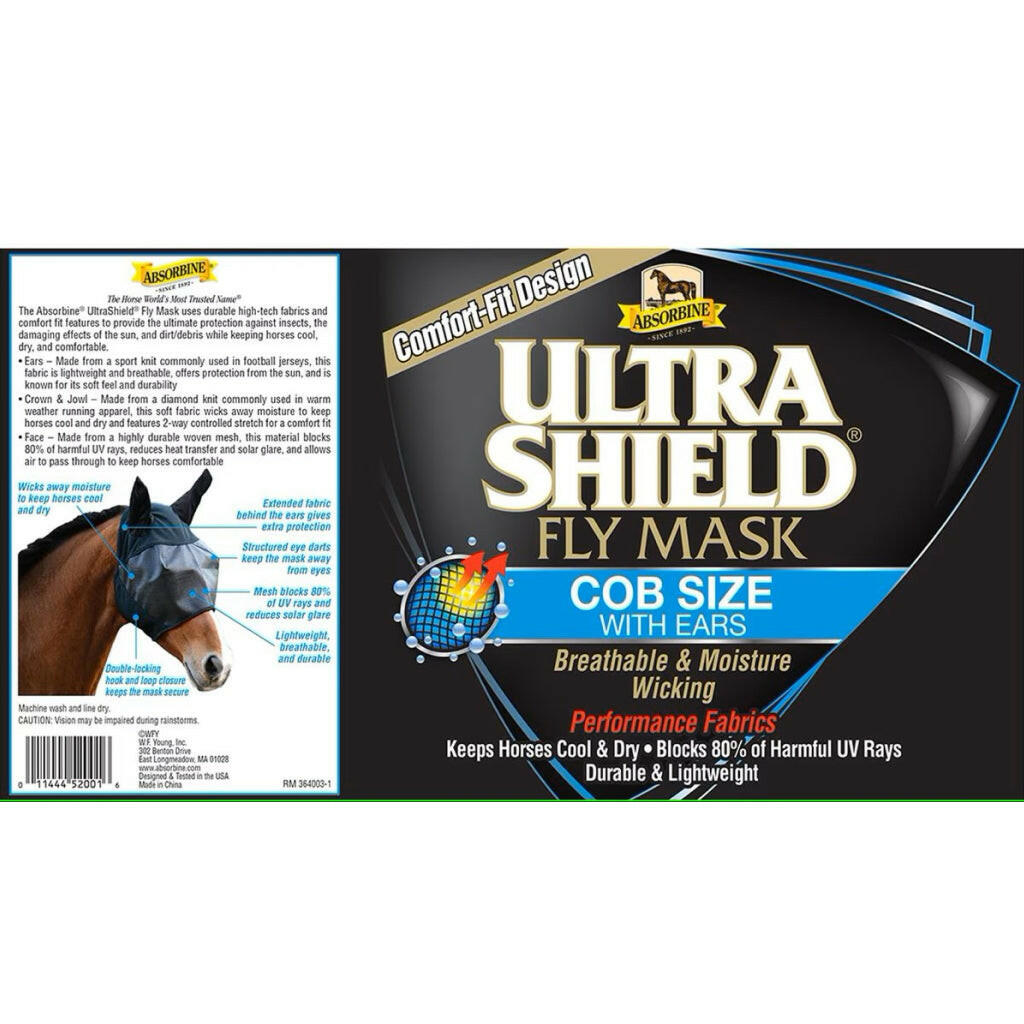 UltraShield Fly Mask with Ears for Horses