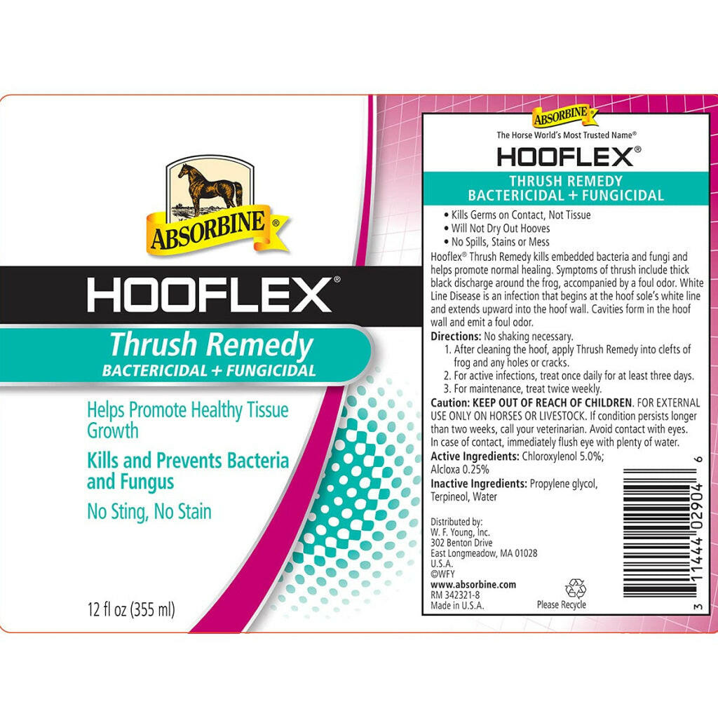 Absorbine Hooflex Bactericidal & Fungicidal Thrush Remedy for Horses 12 oz