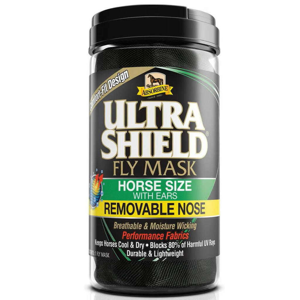 UltraShield Fly Mask Removable Nose with Ears for Horses