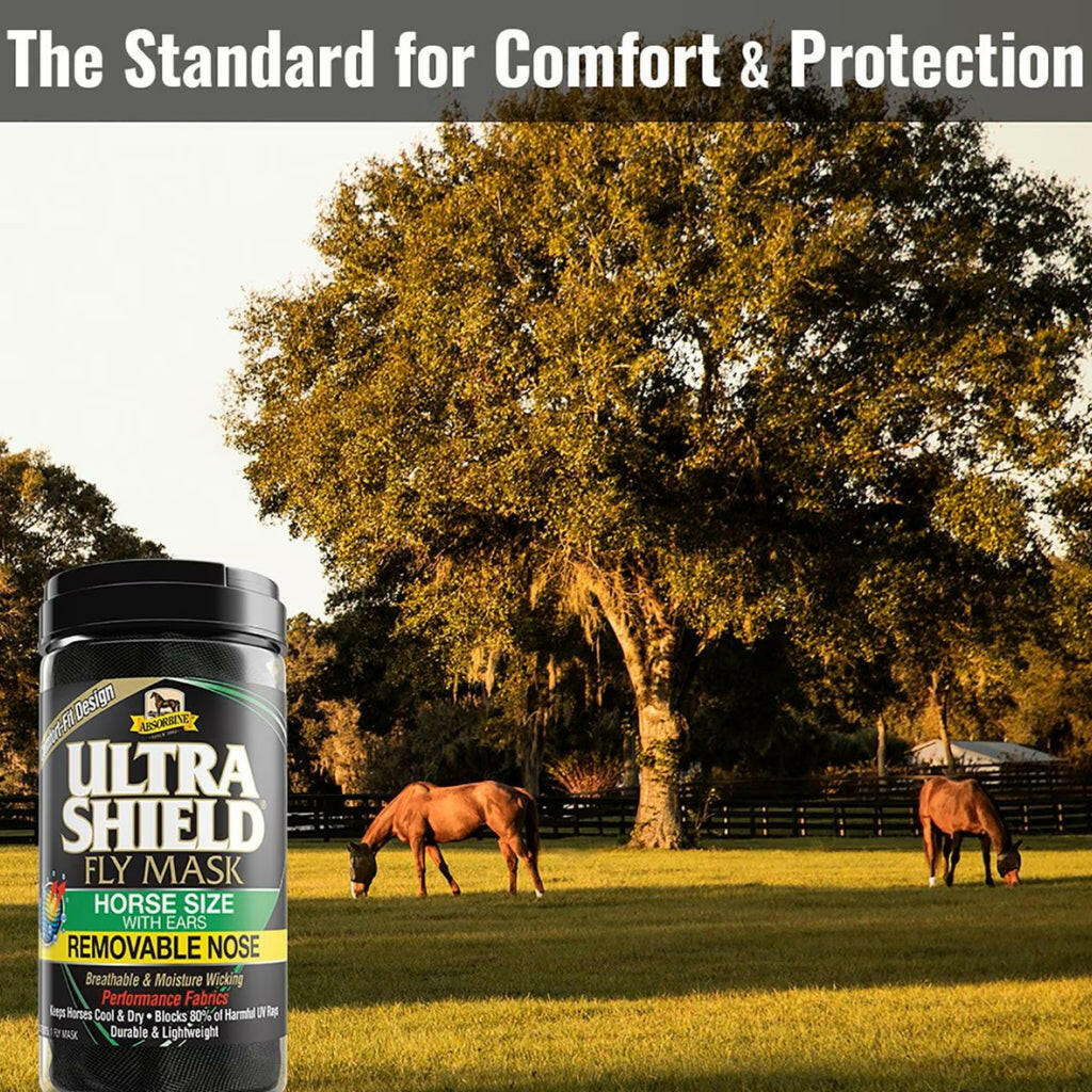 UltraShield Fly Mask Removable Nose with Ears for Horses