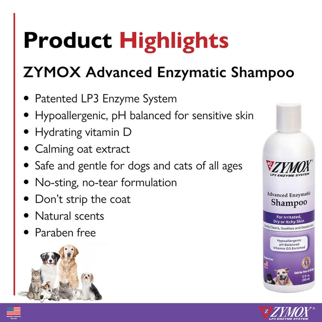 Zymox Advanced Enzymatic Oatmeal Cat & Dog Shampoo