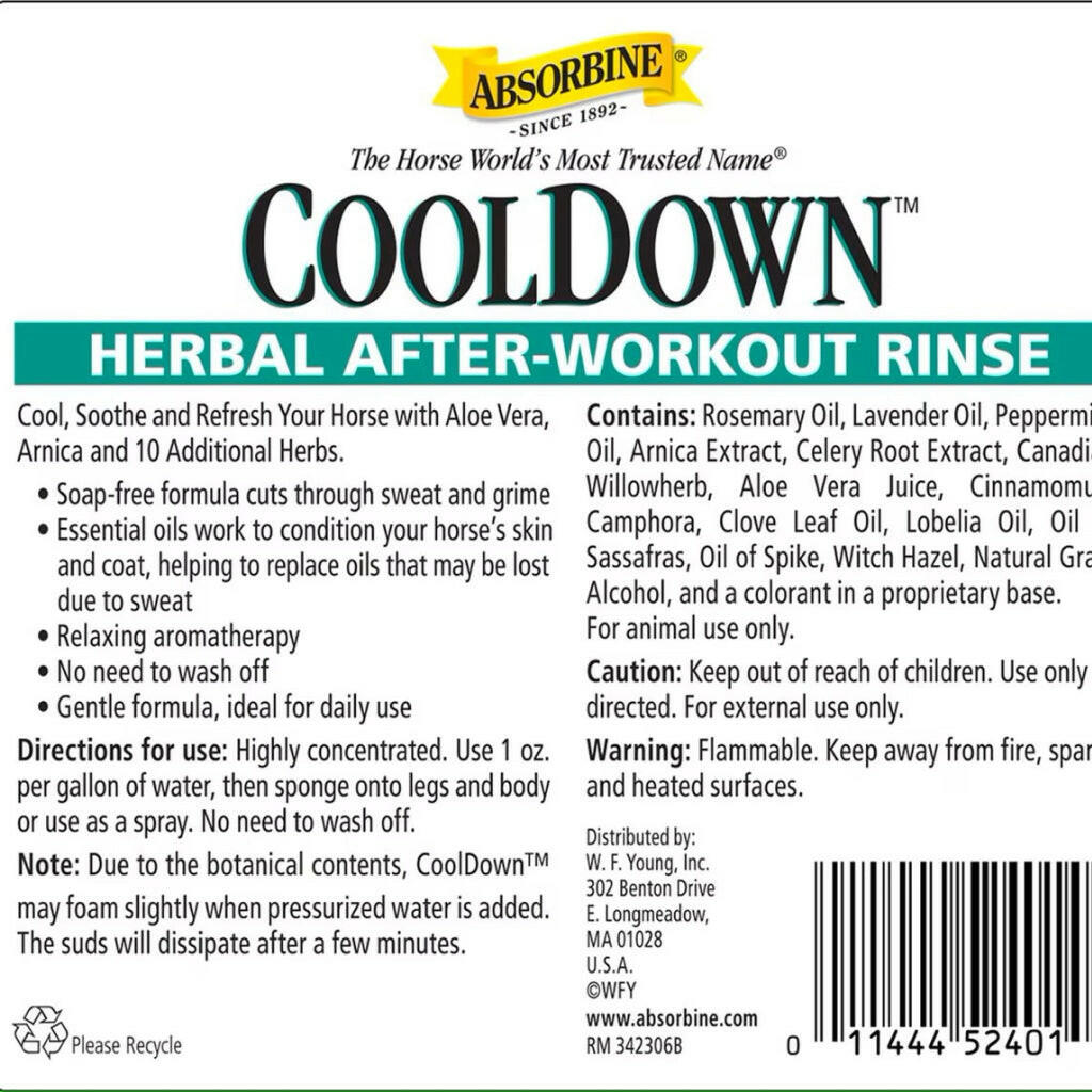 Absorbine Cooldown Herbal After Workout Rinse for Horses