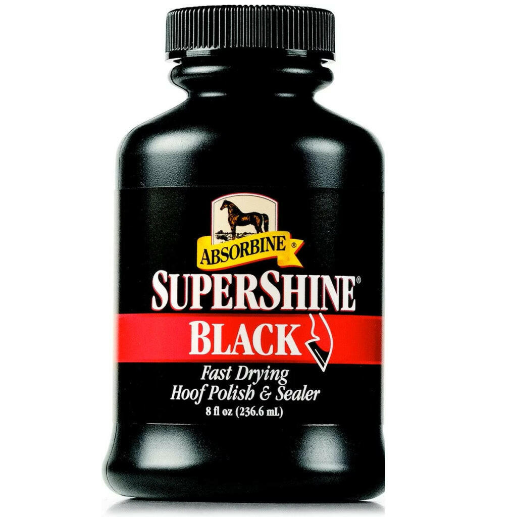 SuperShine Fast Drying Hoof Polish & Sealer Black for Horses