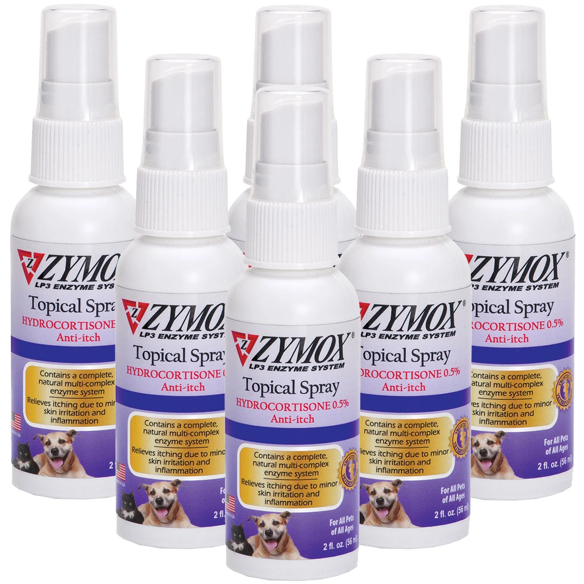 Zymox Enzymatic Topical Spray with Hydrocortisone 0.5% for Dogs & Cats (2 oz)