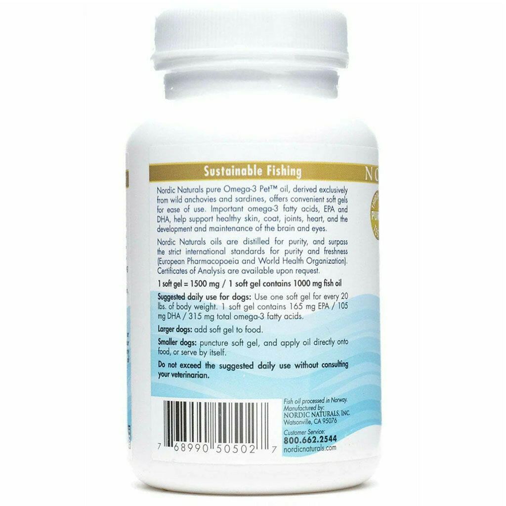 Nordic Naturals Omega-3 Pet Soft Gels Supplement for Dogs