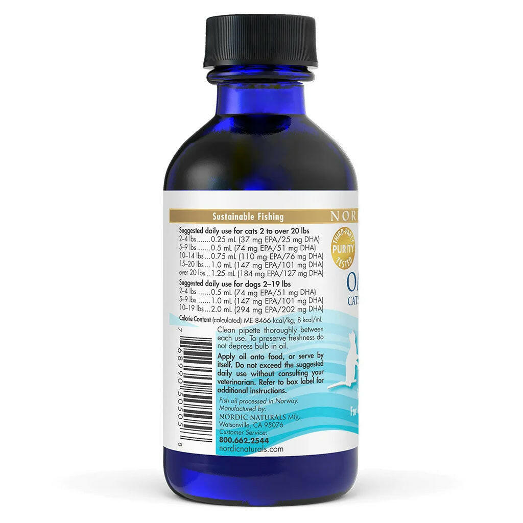 Nordic Naturals Omega-3 Pet Oil Supplements For Cats & Small Breed Dogs, 2-oz