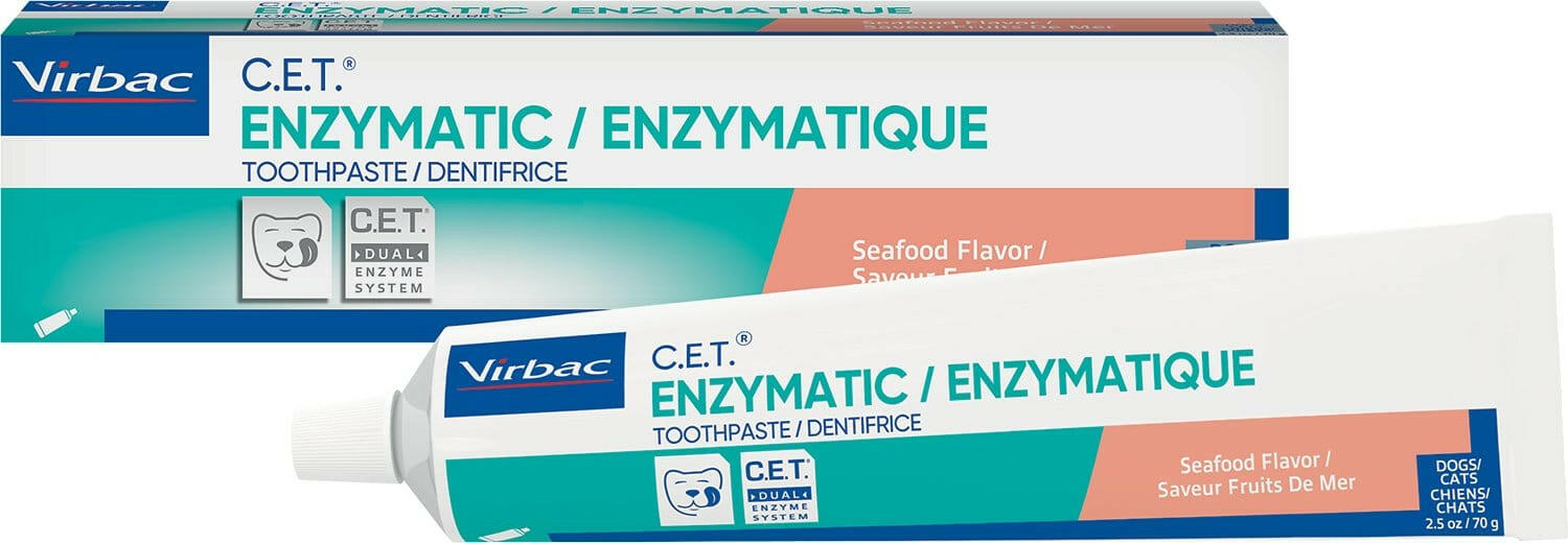 Virbac C.E.T. Enzymatic Toothpaste for Dogs & Cats, 2.5 oz - Vanilla Mint Flavor