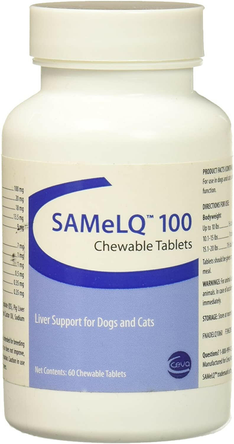SAMeLQ 100 Chewable Tablets for Dogs & Cats - Boost Liver Health