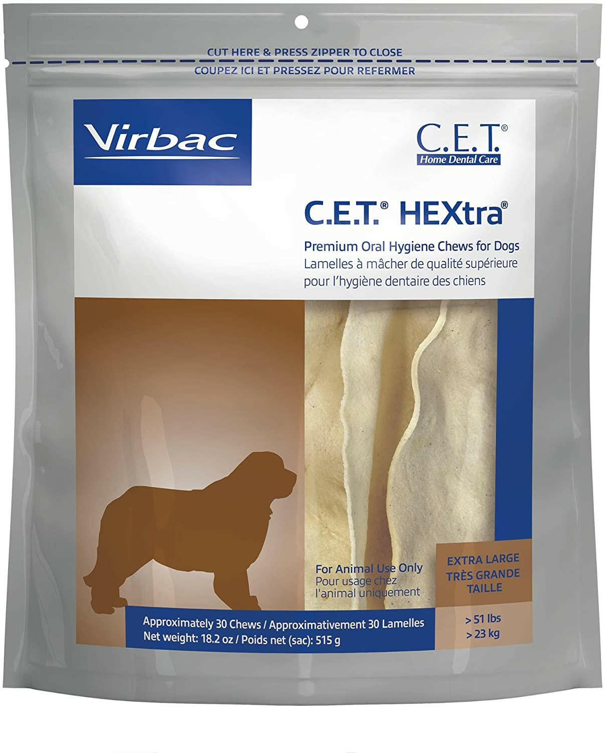 C.E.T. HEXtra Dental Chews for Large Dogs