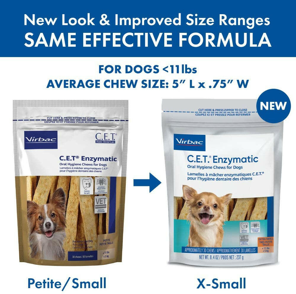 C.E.T. Enzymatic Dental Chews for Extra Small Dogs 30 Chews