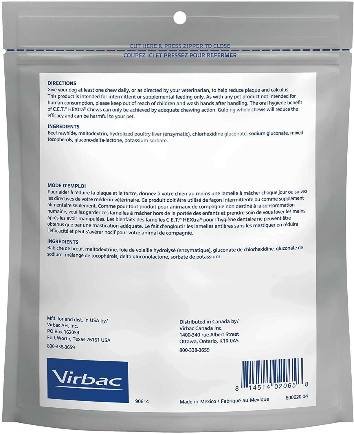 C.E.T. HEXtra Dental Chews for Small Dogs