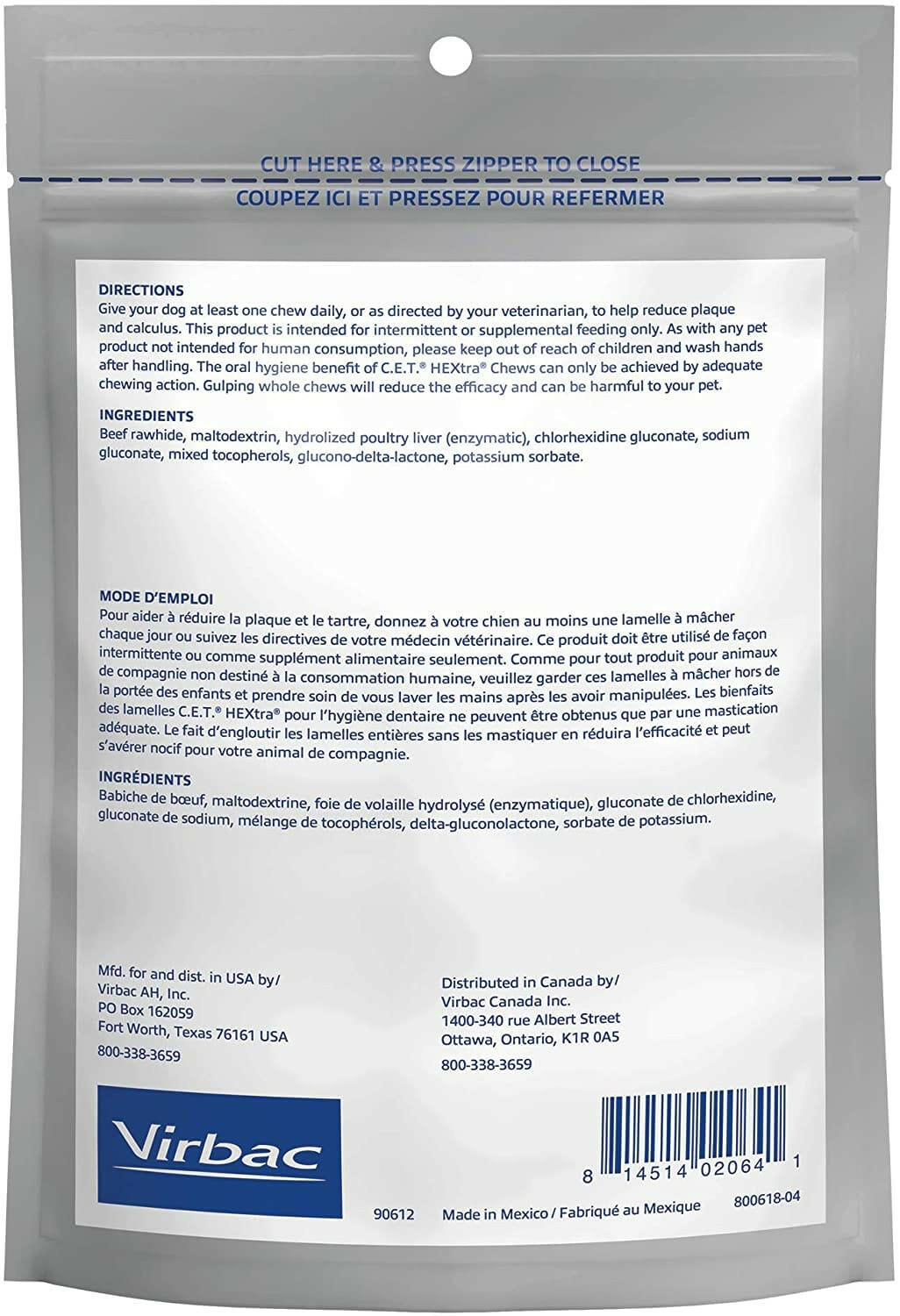 C.E.T. HEXtra Dental Chews for Extra Small Dogs