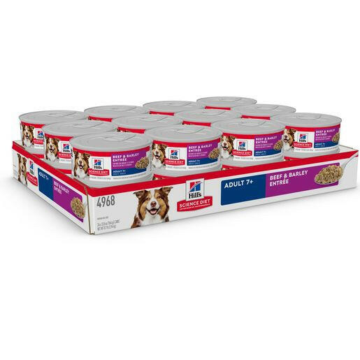 Hill's Science Diet Senior 7+ Canned Dog Food, Beef & Barley Entrée (5.8 oz x 24 cans)