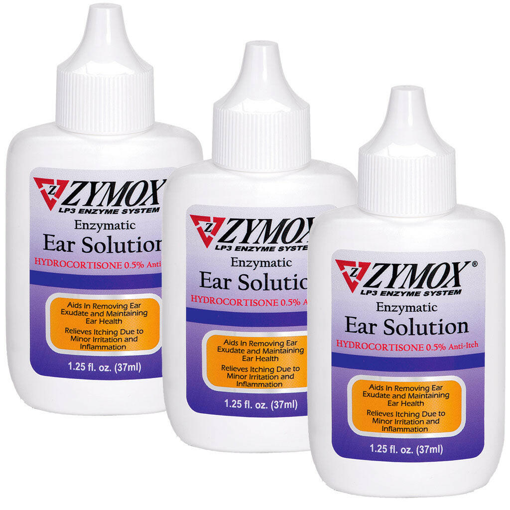 Zymox Ear Solution with 0.5% Hydrocortisone for Dogs & Cats (1.25 oz)