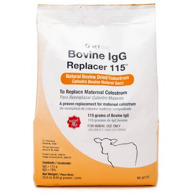 VetOne Bovine IgG Replacer 115, Natural Bovine Dried Colostrum (640 gm)