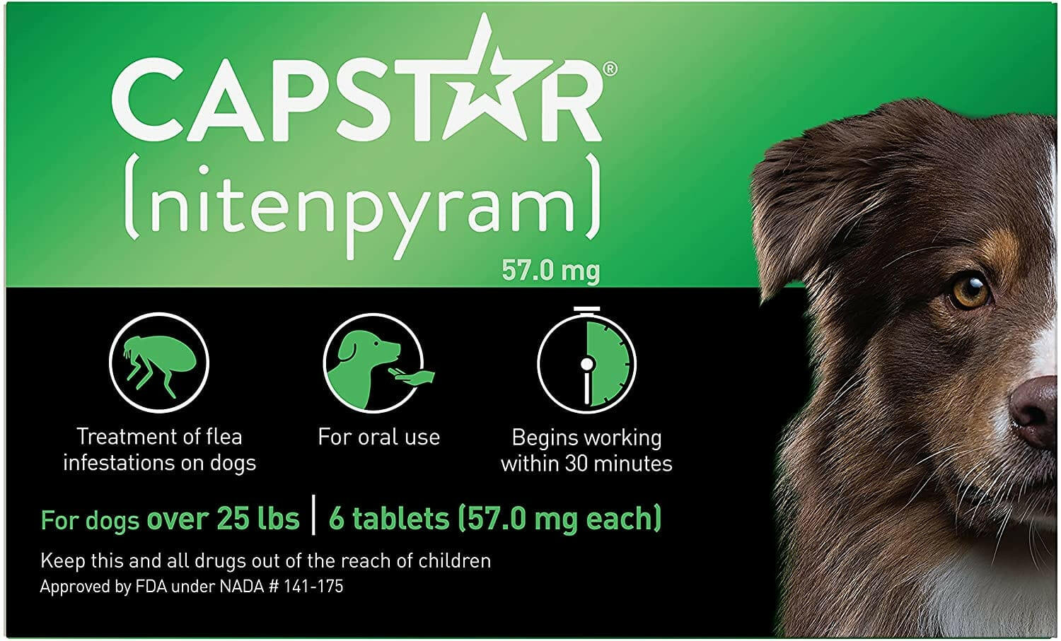 Capstar Oral Flea Treatment for Dogs over 25 lbs (6 Doses)