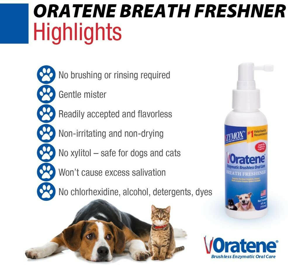 Oratene Breath Freshener for Dogs & Cats (4oz)