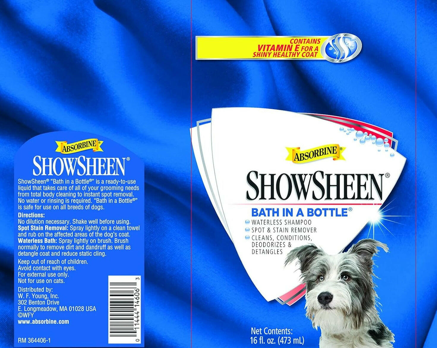 Absorbine Showsheen Bath in a Bottle Waterless Shampoo for Dogs (16 oz)