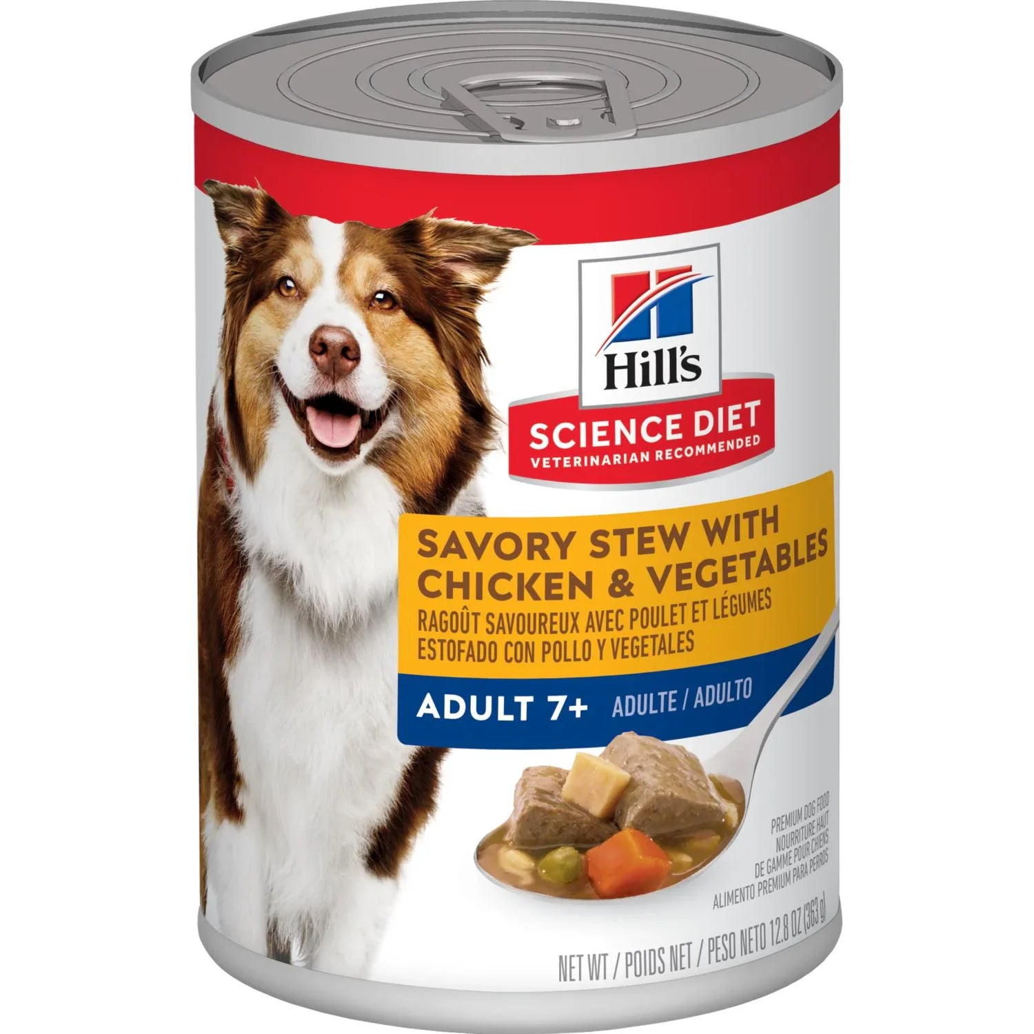 Hill's Science Diet Senior 7+ Canned Dog Food, Savory Stew with Chicken & Vegetables (12.8 oz x 12 cans)