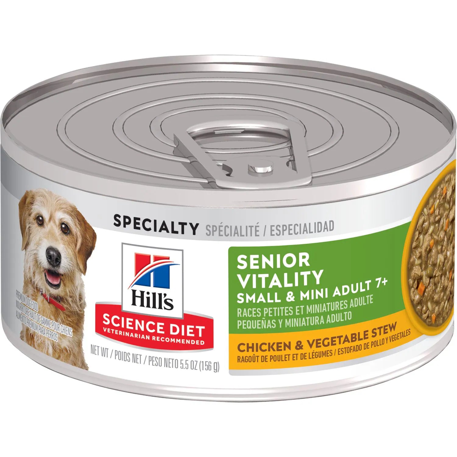 Hill's Science Diet Adult 7+ Senior Vitality Small & Mini canned dog food, Chicken & Vegetable Stew (5.5 oz x 24 cans)