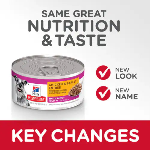 Hill's Science Diet Adult 7+ Small & Mini Canned Dog Food, Chicken & Barley Entrée (5.8 oz x 24 cans)