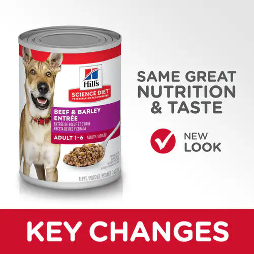 Hill's Science Diet Adult Canned Dog Food, Beef & Barley Entrée