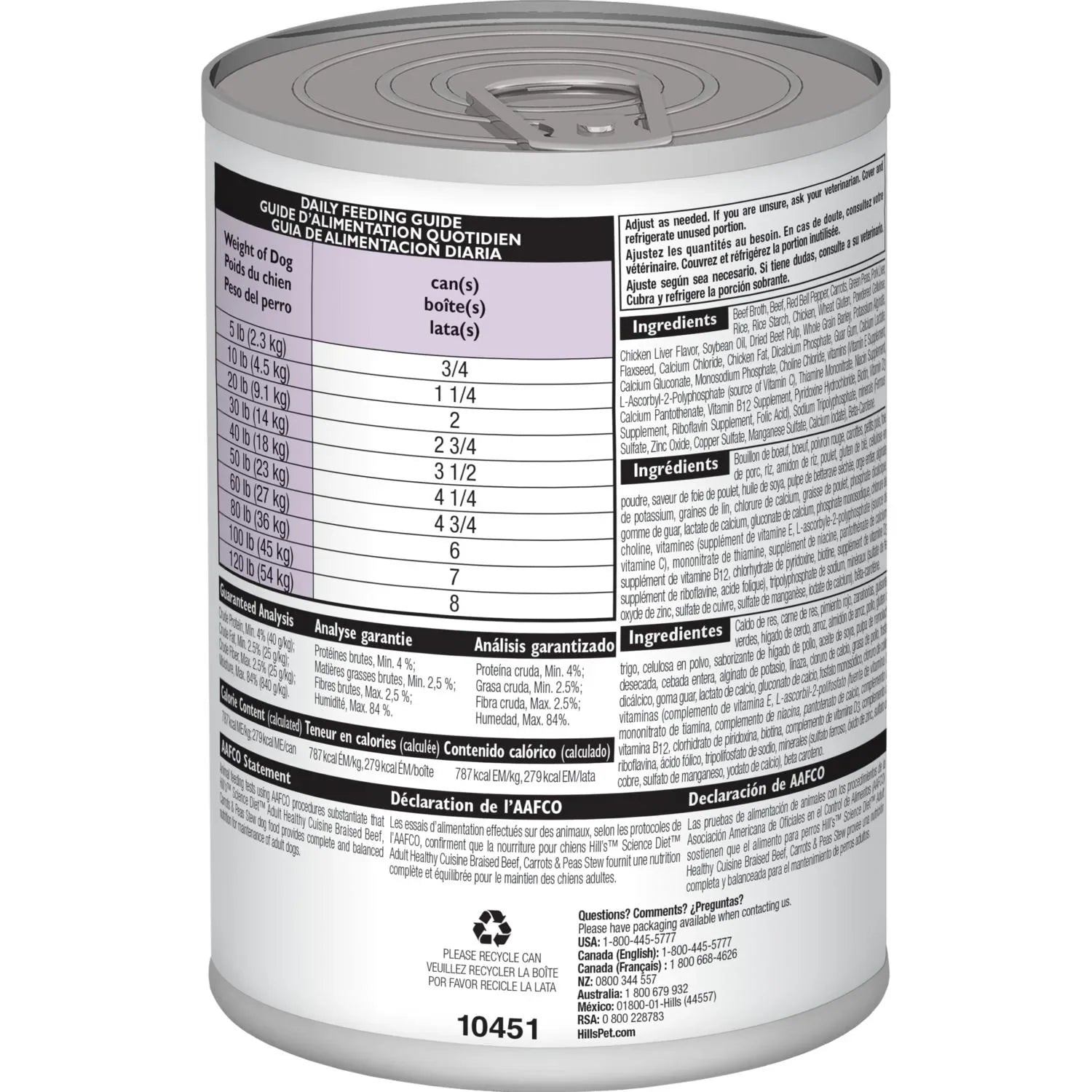 Hill's Science Diet Adult Healthy Cuisine Canned Dog Food, Braised Beef, Carrots & Peas Stew (12.5 oz x 12 cans)