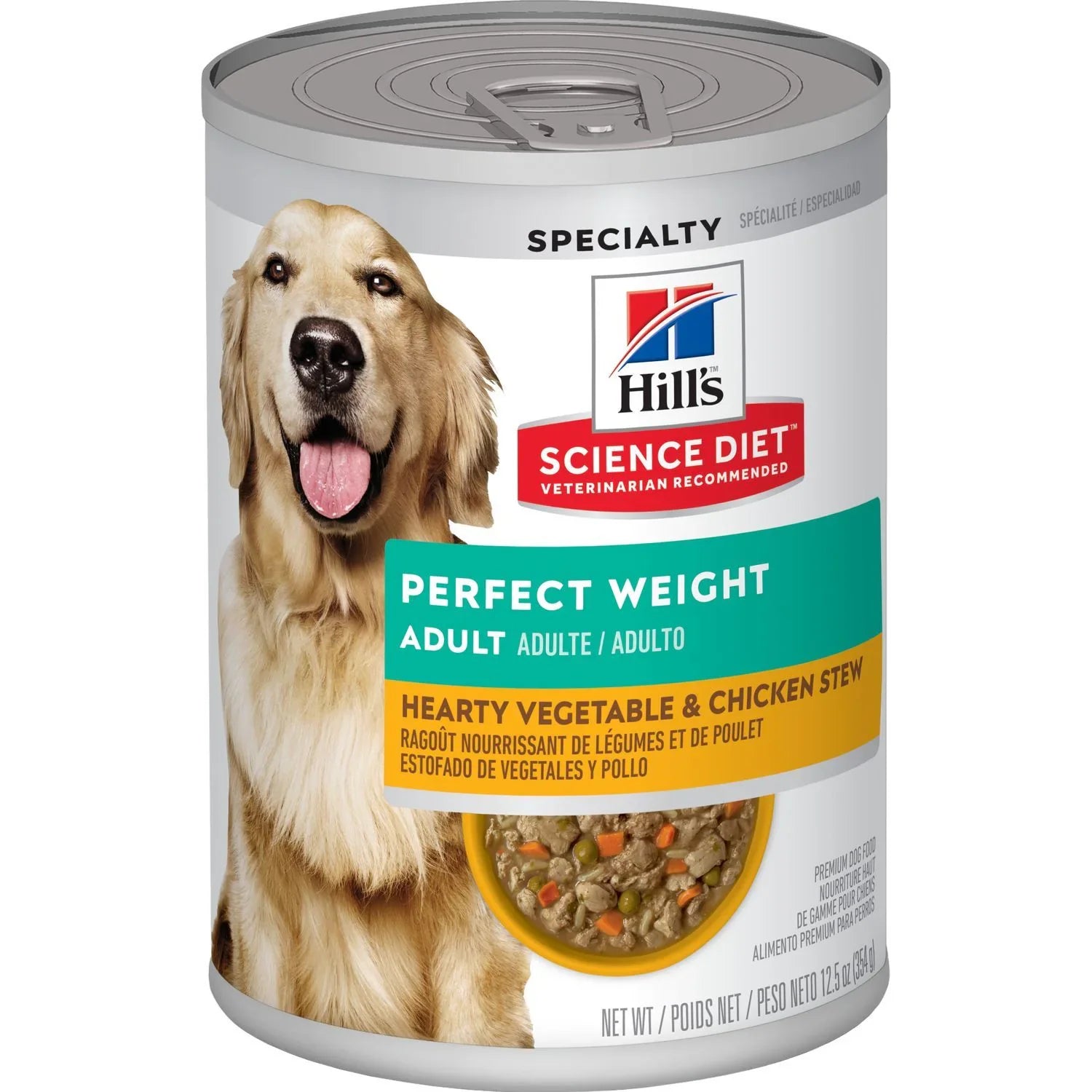Hill's Science Diet Adult Perfect Weight Canned Dog Food, Hearty Vegetable & Chicken Stew (12.5 oz x 12 cans)