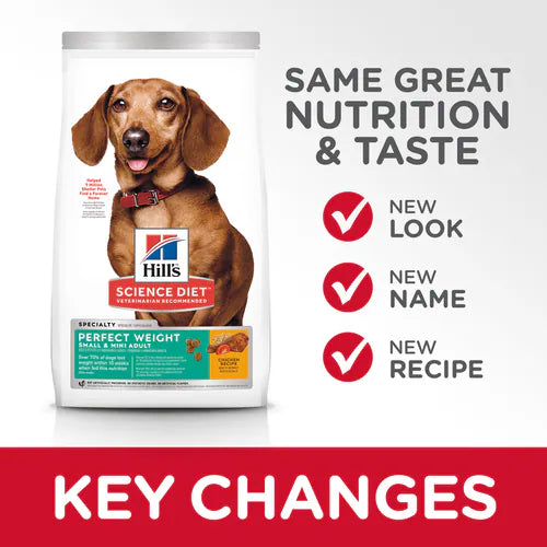 Hill's Science Diet Adult Perfect Weight Small & Mini Chicken Recipe Dry Dog Food, 4 lb bag