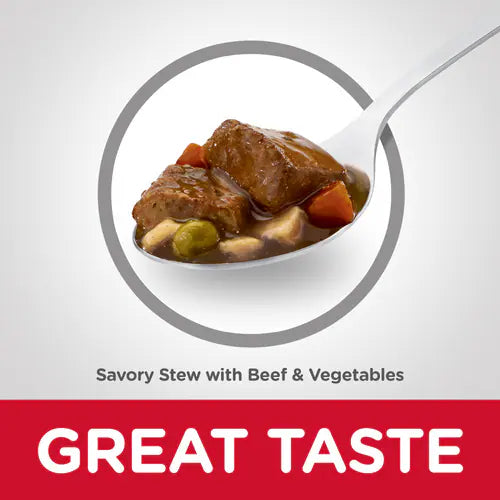 Hill's Science Diet Adult Canned Dog Food, Savory Stew with Beef & Vegetables (12.8 oz x 12 cans)