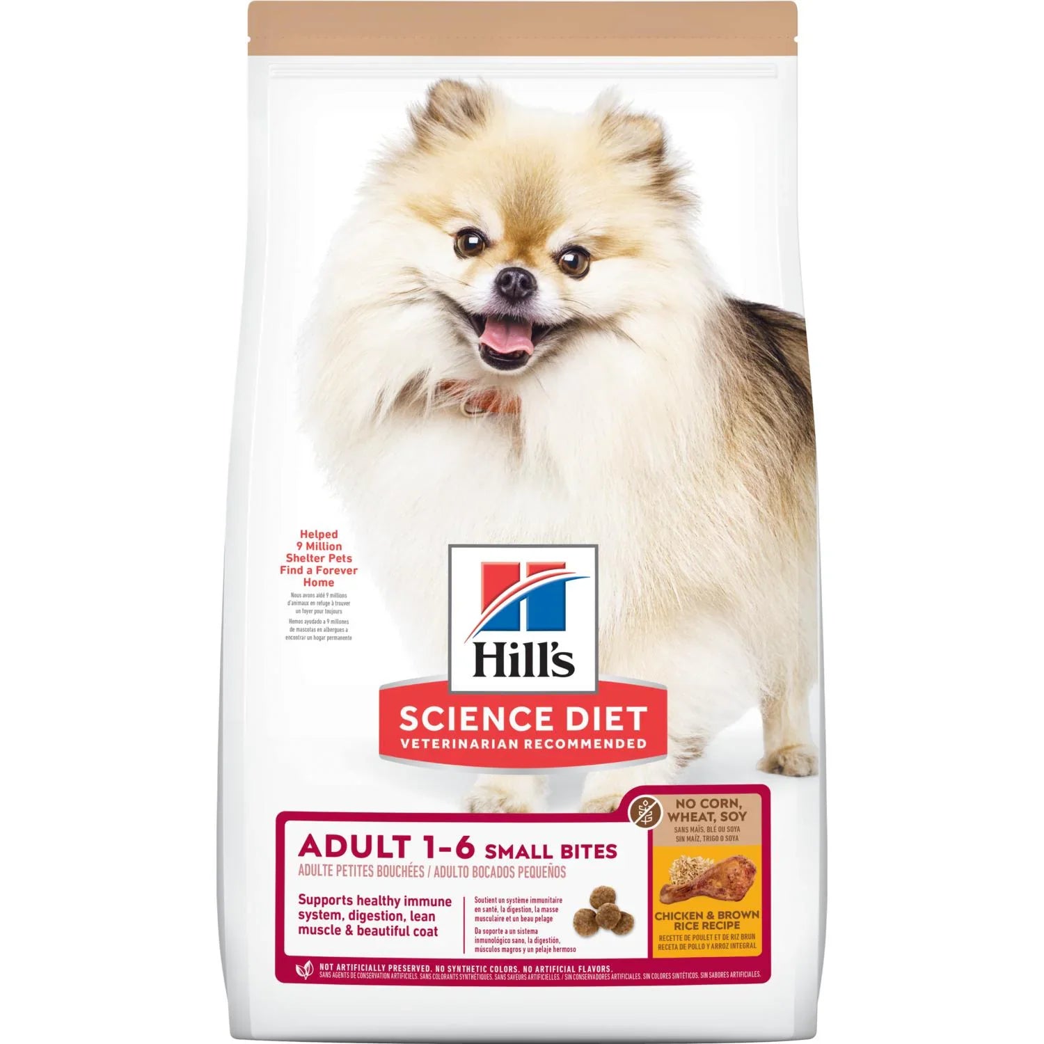 Hill's Science Diet Adult Chicken & Brown Rice Recipe No Corn, Wheat or Soy Small Bites Dry Dog Food