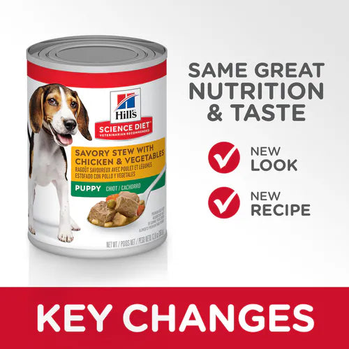 Hill's Science Diet Puppy Savory Stew with Chicken & Vegetables Canned Dog Food (12.8 oz x 12 cans)
