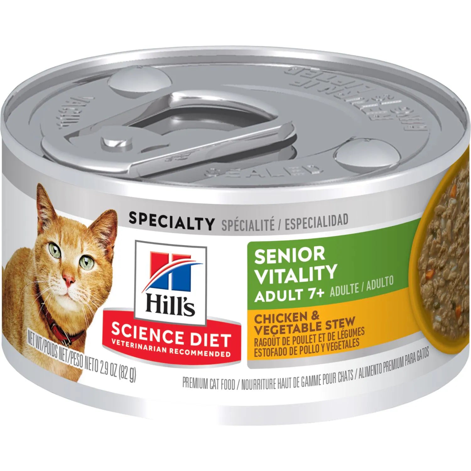 Hill's Science Diet Adult 7+ Senior Vitality Chicken & Vegetable Entree Wet Cat Food (2.9 oz x 24 cans)