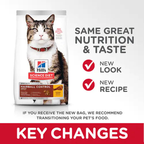 Hill's Science Diet Adult Hairball Control Chicken Recipe Dry Cat Food