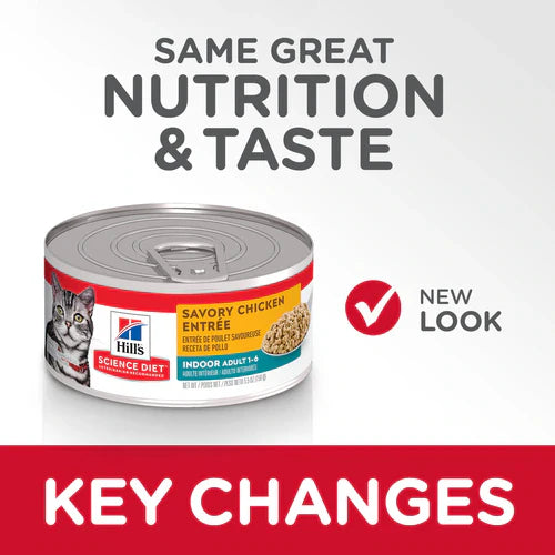 Hill's Science Diet Adult Indoor Canned Cat Food, Savory Chicken Entrée (5.5 oz x 24 cans)