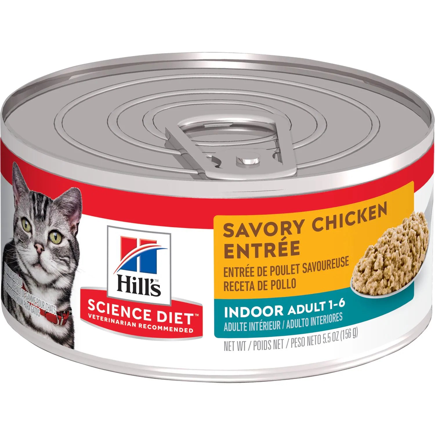 Hill's Science Diet Adult Indoor Canned Cat Food, Savory Chicken Entrée (5.5 oz x 24 cans)