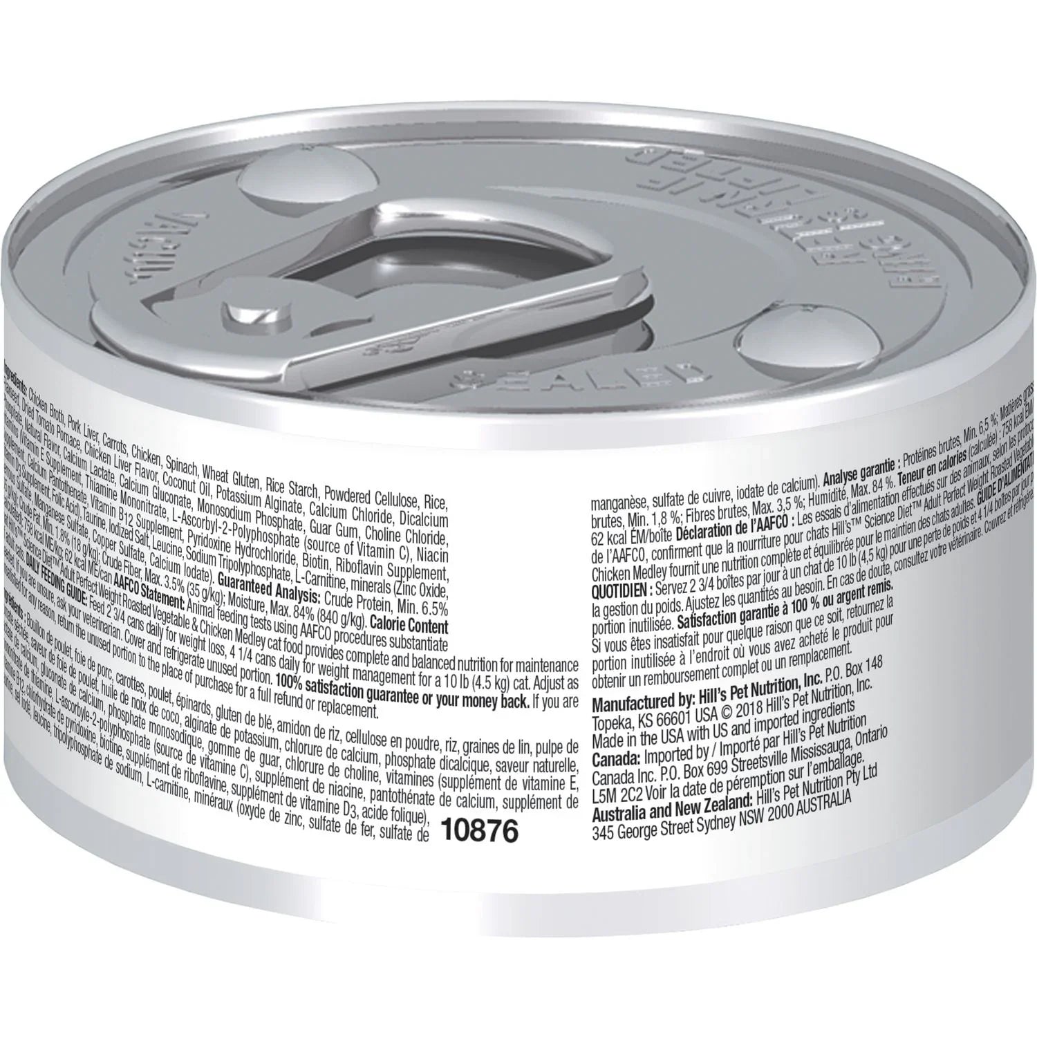 Hill's Science Diet Perfect Weight Canned Cat Food, Roasted Vegetable and Chicken Medley (2.9 oz x 24 cans)