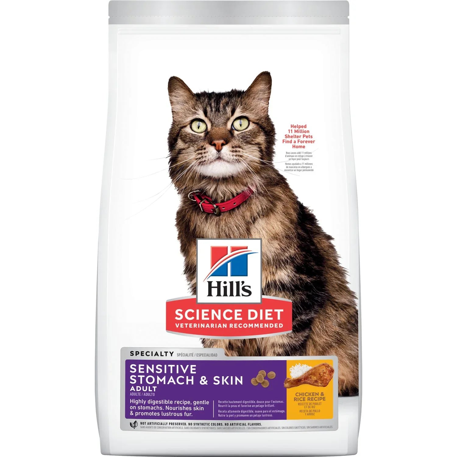 Hill's Science Diet Adult Sensitive Stomach & Sensitive Skin Chicken & Rice Recipe Dry Cat Food