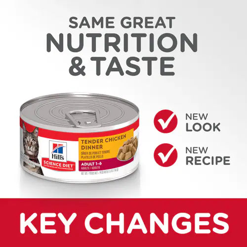 Hill's Science Diet Adult Tender Chicken Dinner Canned Cat Food (5.5 oz x 24 cans)