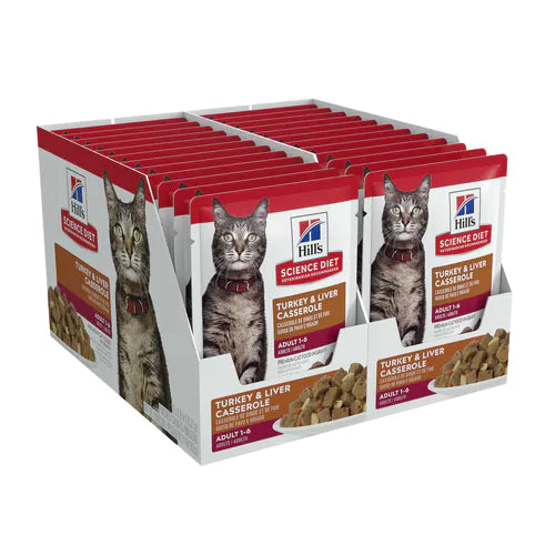 Hill's Science Diet Adult Wet Cat Food, Turkey & Liver (2.8 oz x 24 pouches)