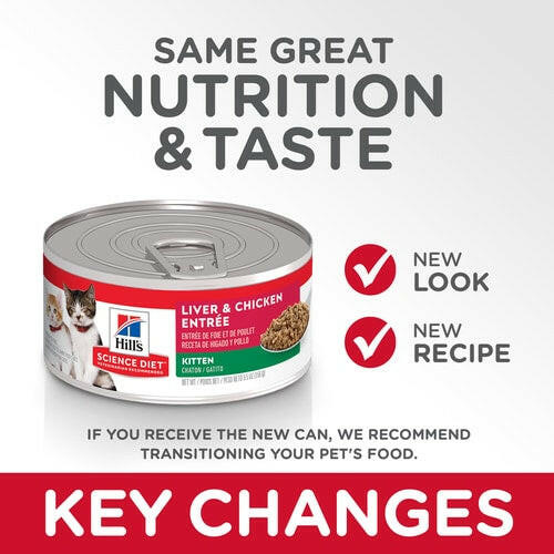Hill's Science Diet Kitten Canned Cat Food, Liver & Chicken Entrée (5.5 oz x 24 cans)